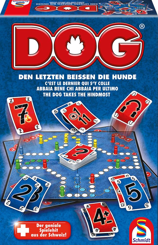Schmidt Spiele 49201 Dog, Den letzten beissen die Hunde, Familienspiel, für 2 bis 6 Spieler