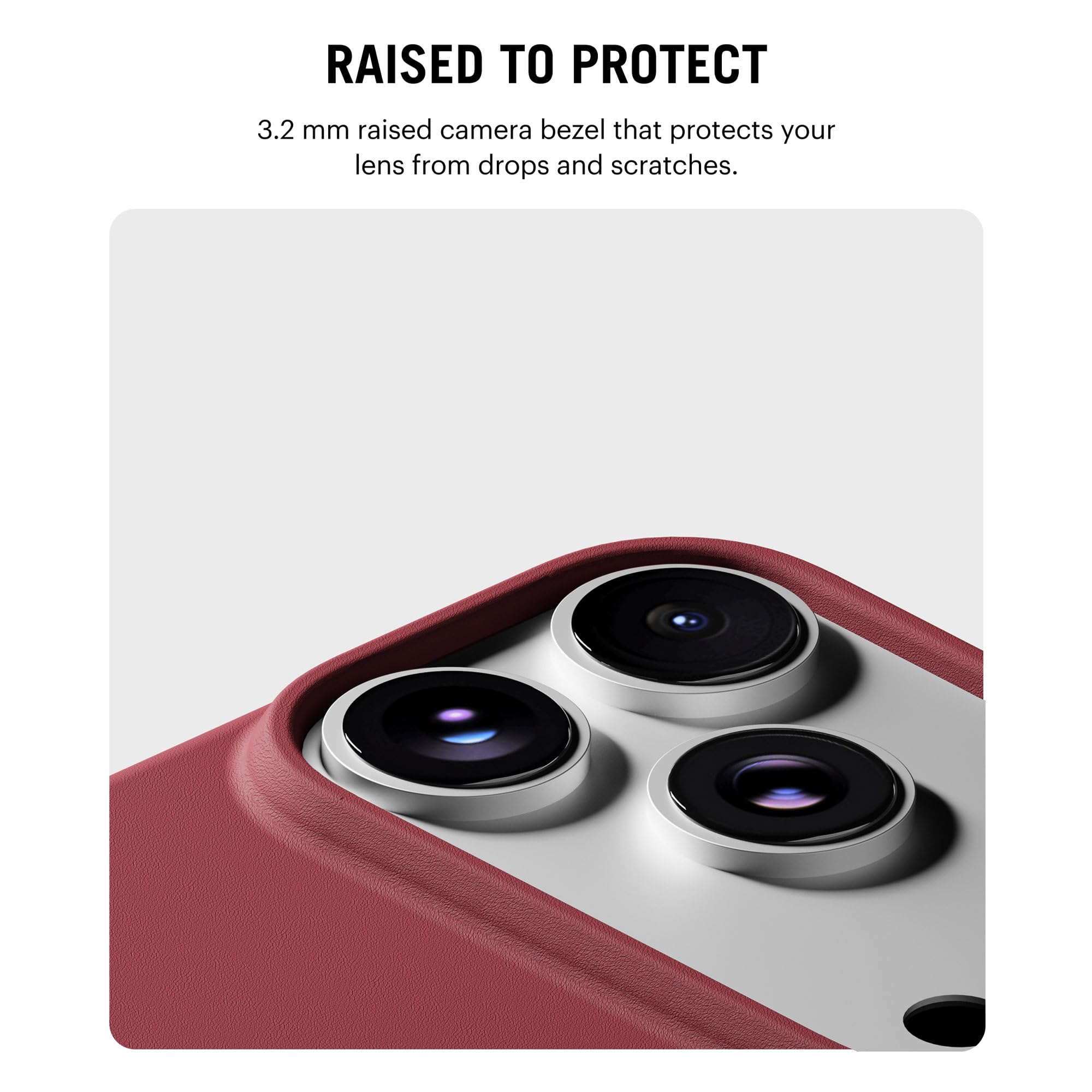 DailyObjects iPhone 17 Pro Max Stack Leatherette Case Cover | Compatible with MagSafe | Camera & Body Protection | Scratch Proof | Dual Hybrid Protection | Wireless Charging - Dahlia Red — Amazon image 3