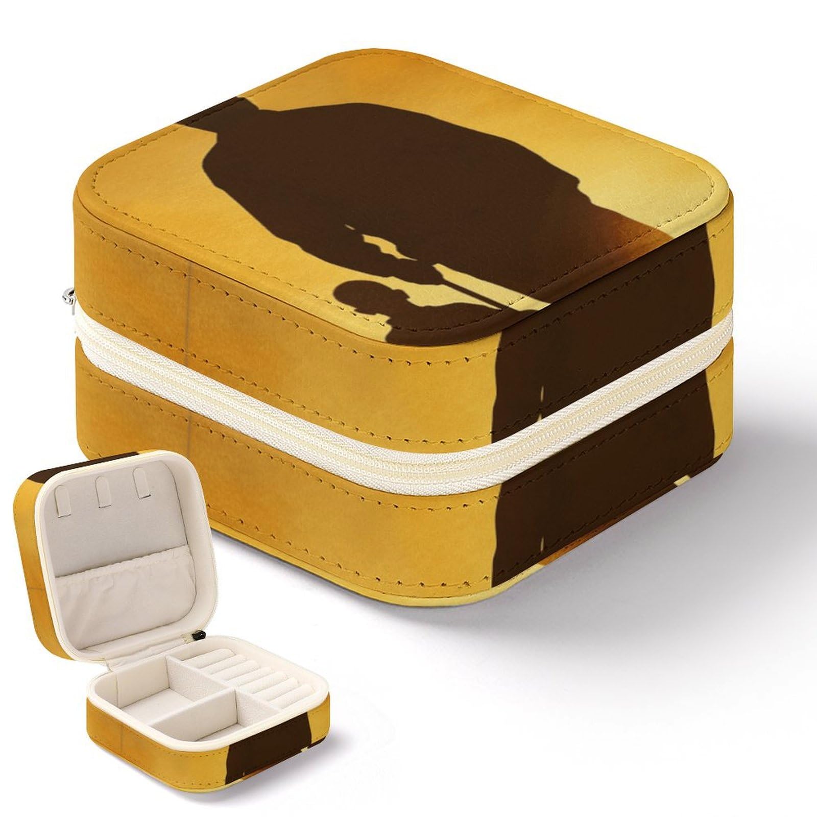 Boîte à bijoux de voyage, le cadeau idéal en cuir imprimé silhouette