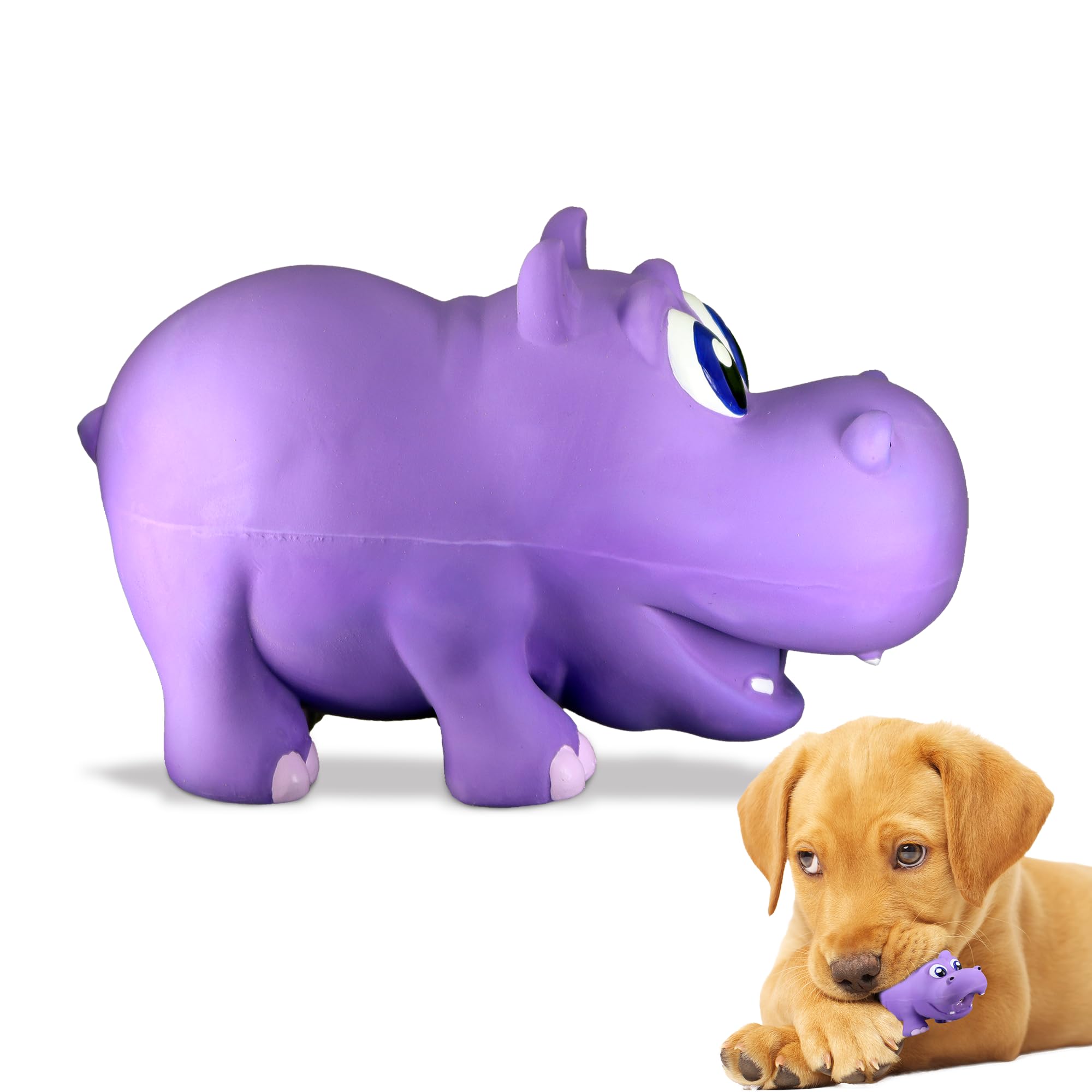 Pet Supplies : PetSport Naturflex Tiny Tots Hippo Toy - Durable