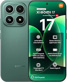 XIAOMI 17 - Smartphone de 12+512GB, Lentes óptica Leica Summilux, Snapdragon 8 Elite Gen 5, HyperAI, 1 año de garantía Extra, Cargador no Incluido, Verde (Versión MX)