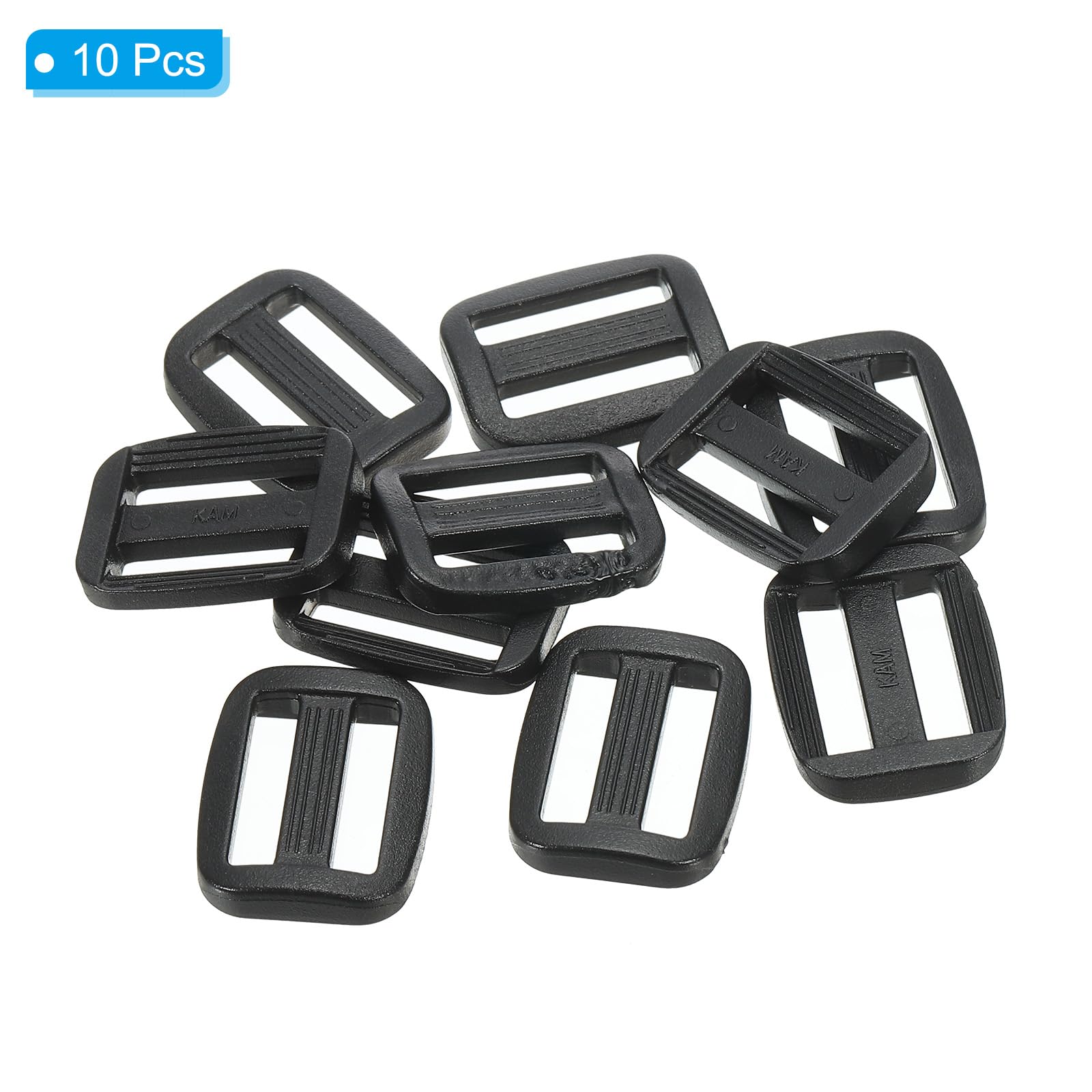PATIKIL 45mm / 1-3/4 Inch Tri-Glide Slide Buckles, 10 Pack Plastic Webbing Strap Fastener for Backpack Bag Belt Black - Image 3