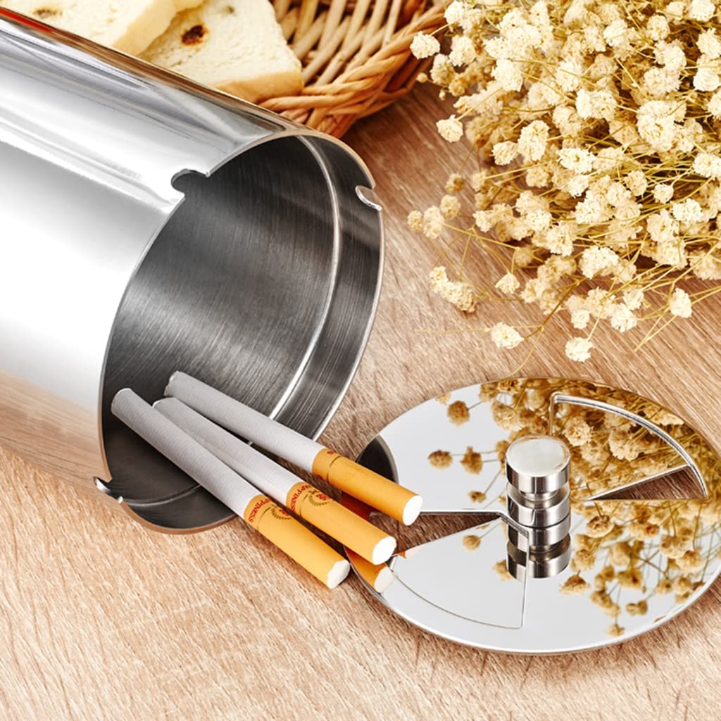 Przenośny Przenośna popielniczka samochodowa, popielniczki samochodowe ze stali nierdzewnej do podróży na świeżym powietrzu lub użytkowanie domu, taca popiołu samochodowego z pokrywką Dobry uszczelnie