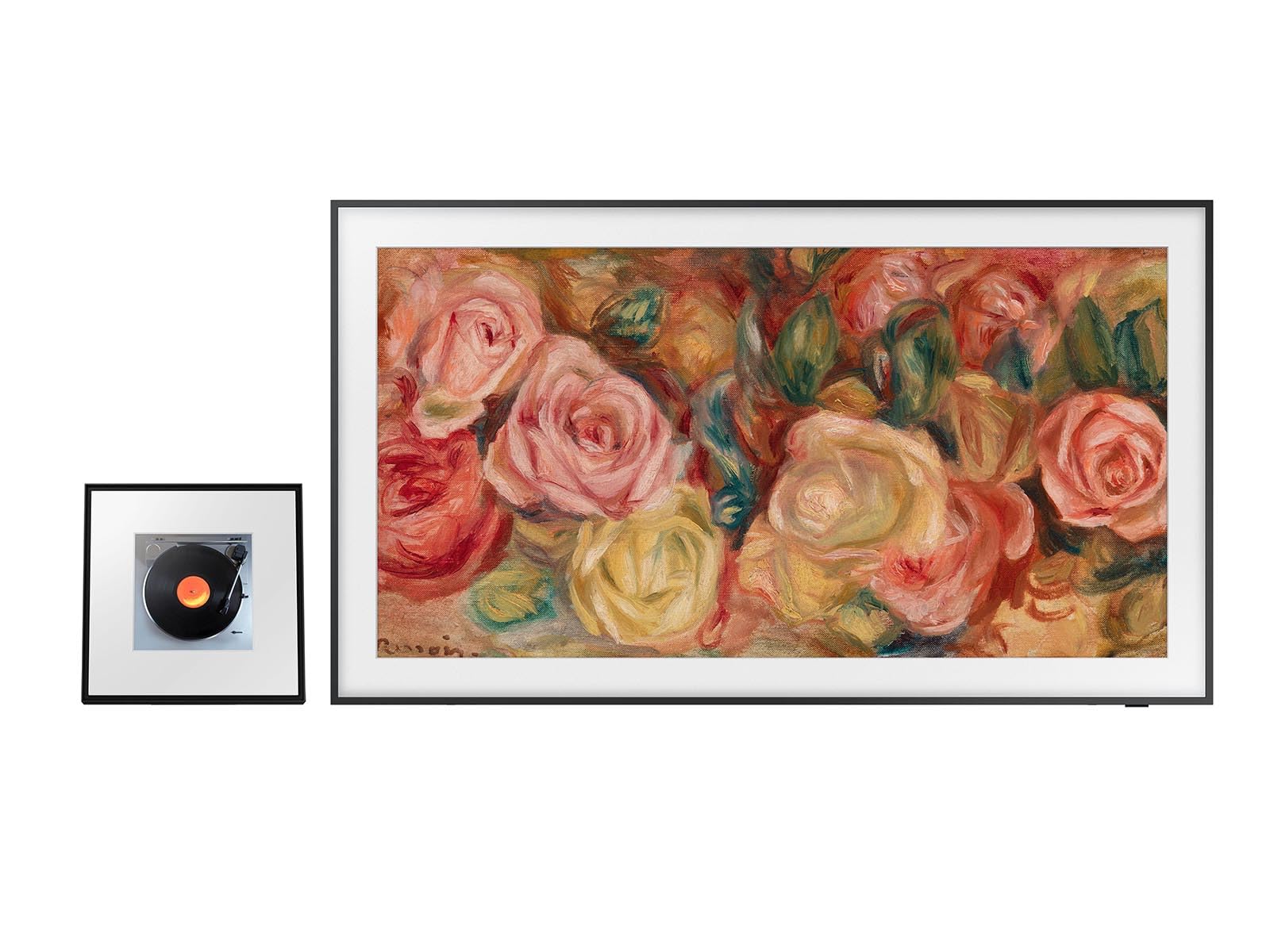 SAMSUNG 75-Inch Class QLED 4K LS03D The Frame Series Quantum HDR Smart TV (QN75LS03D, 2024 Model) + SAMSUNG LS60D Music Frame Smart Speaker with Dolby Atmos Audio, Q-Symphony, HW-LS60D/ZA