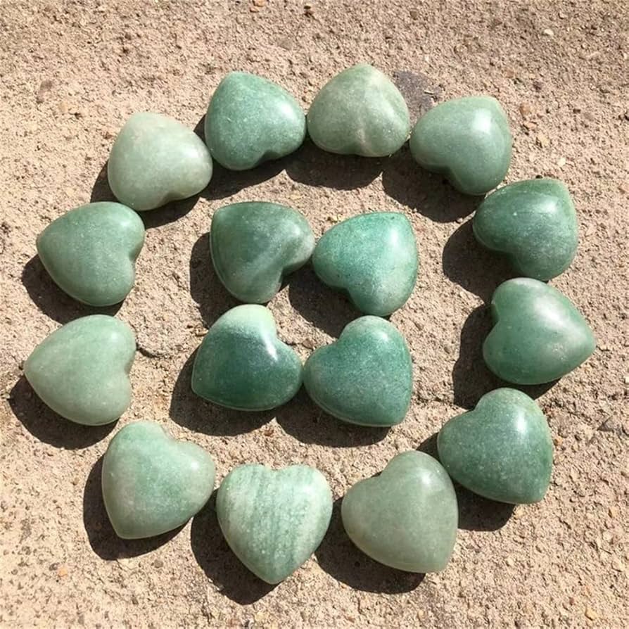 Amazon.co.jp: ナチュラル グリーン アベンチュリン クォーツ ハート形