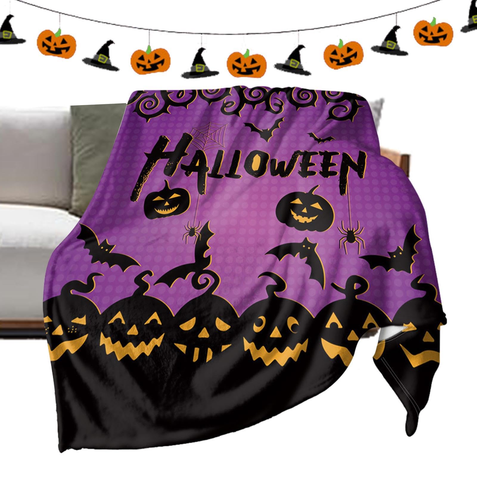 Couverture Halloween en peluche pour canapé et lit de dortoir