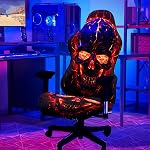 Couverture de la chaise de jeu Blacklight – UV Réactive Neon motif géométrique chaise de bureau Slipcover, Glow dans le Dark Stretch Lavable Chaise Protecteur pour les chaises Esports, Gamer Room Decor