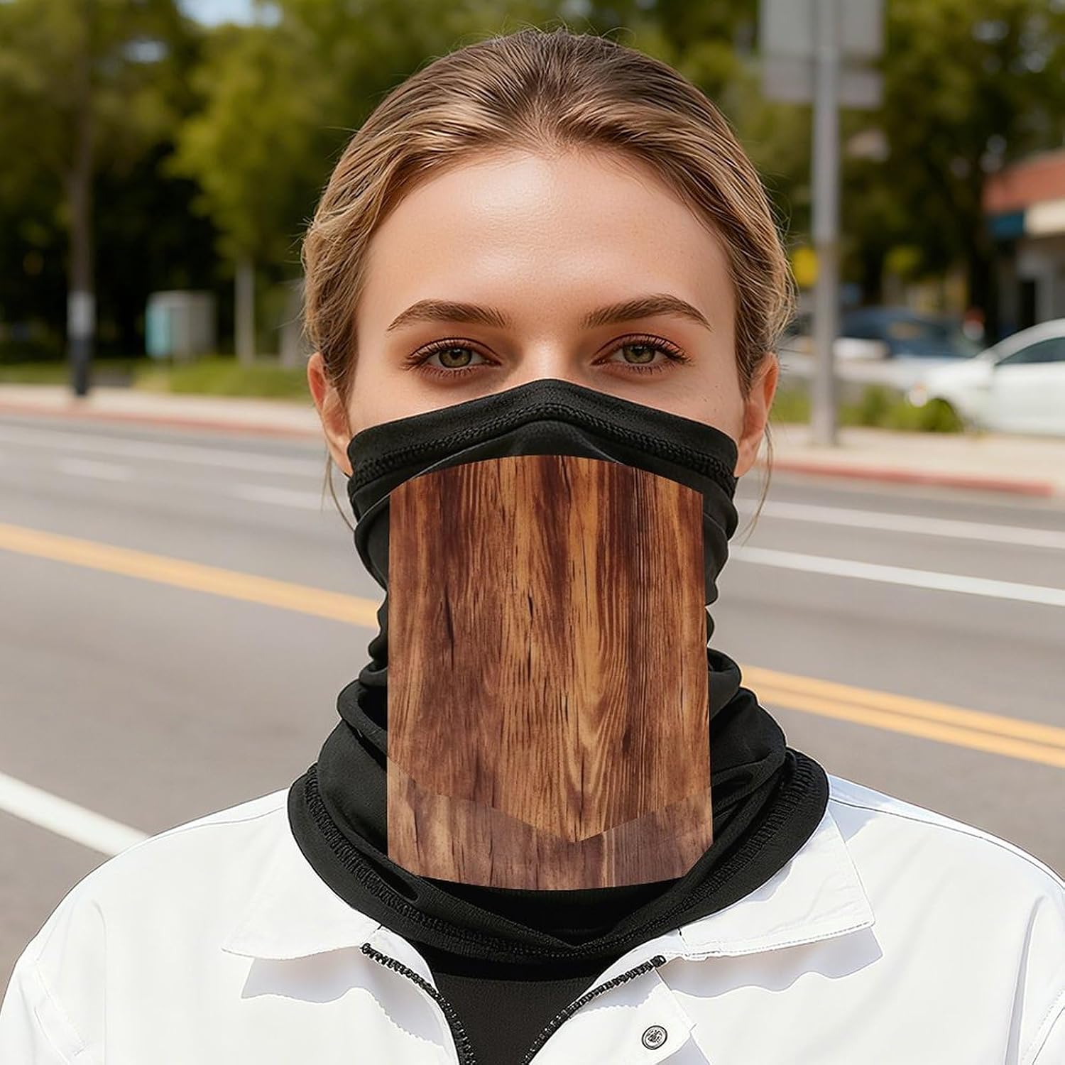 Brown Wood Grain Neck Gaiter Face Mask UV Protection for Men Women, Breathable Quick Dry Face Cover Bandana Outdoor Sports Balaclava Wind-Proof for Hiking Skiing Motorcycle Cycling