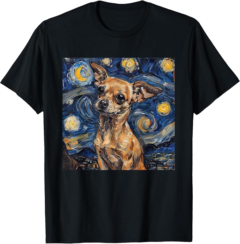 Chihuahua Van Gogh Starry Night T-Shirt