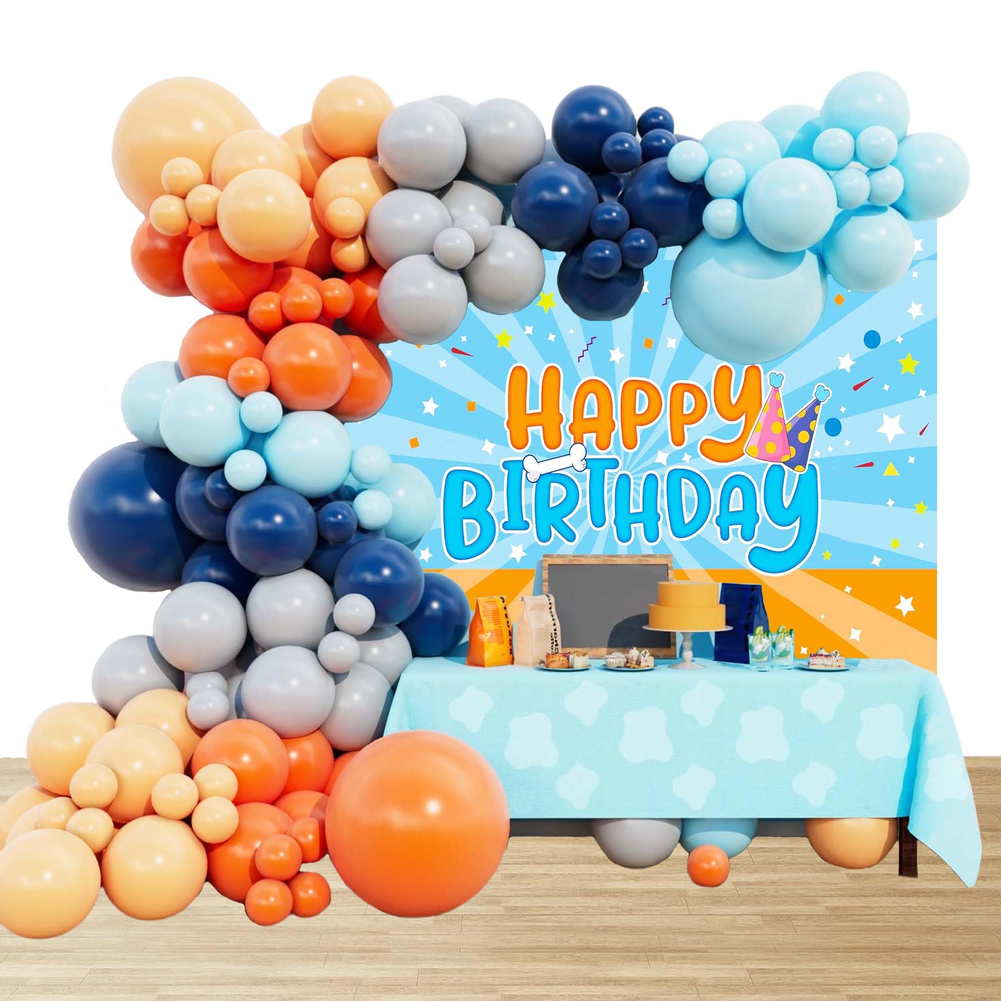 Birthday Party Blue Dog Arch Garland Kit Birthday Balloons Decorations Dog Theme Party Favor