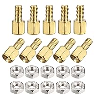 Algopix Similar Product 20 - uxcell M3x5mm6mm MaleFemale Brass Hex