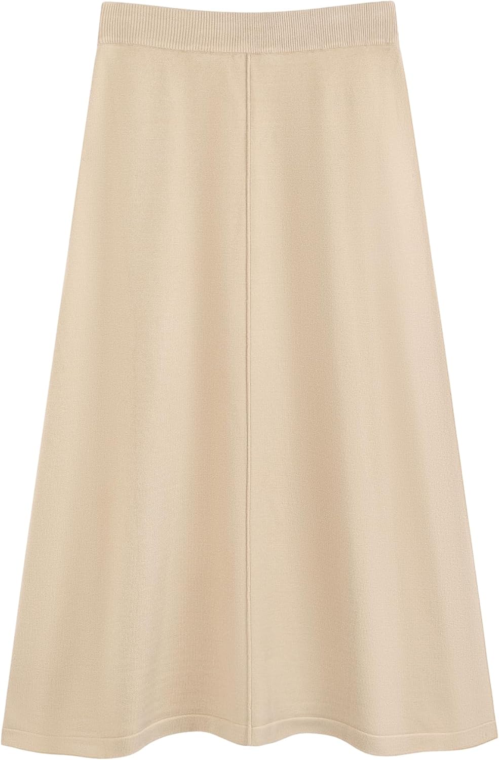 Seta T Women's Sweater Skirt Elastic High Waist Stretchy Ribbed Knit A-Line Midi Skirts Fall Winter Outfits