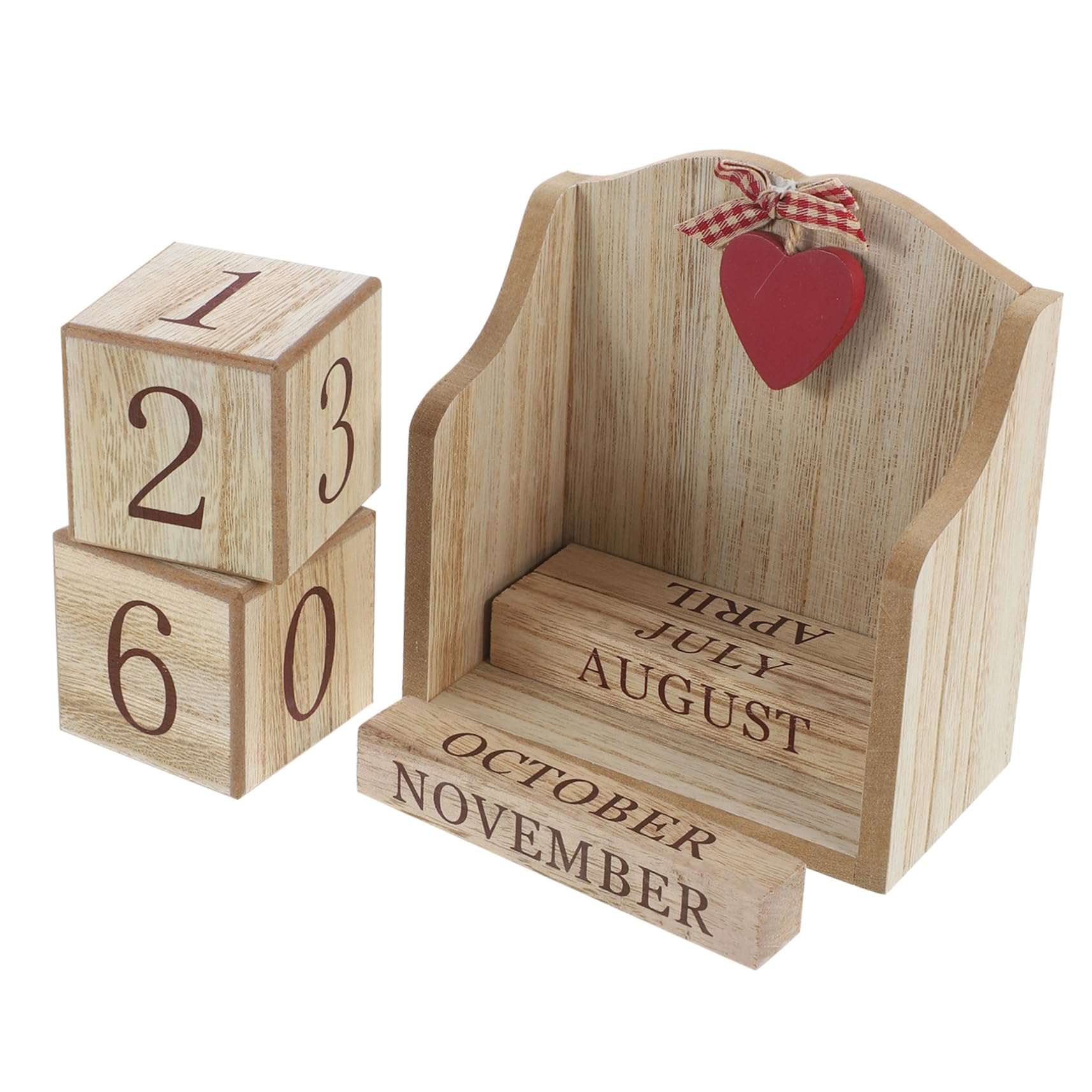 VILLCASE 4 Stück dekorativer Kalender bürodeko büro dekoration desk calendar tischkalender blockiert Kalender rustikale Datumsanzeige Kalenderblock aus Holz Kalenderblöcke aus Holz hölzern