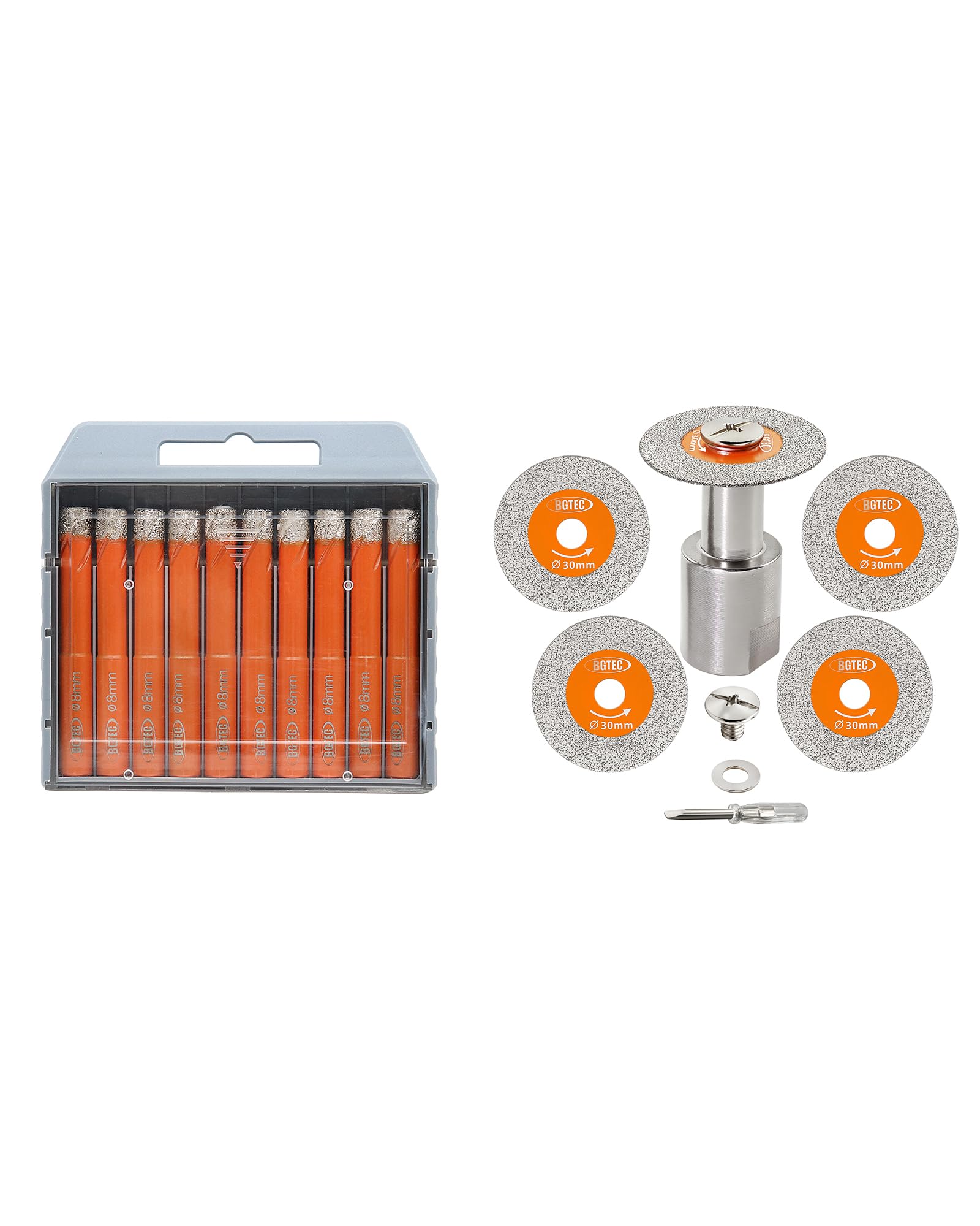 Forets diamantés brasés 8mm de qualité supérieure avec mini disques de coupe M14