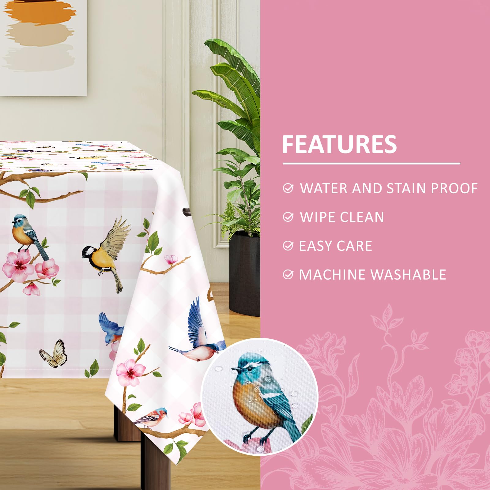 Nappe Rectangulaire Feuilles D'érable - 152x264 Cm, Polyester Imperméable Antitache, Déco Automne/Thanksgiving