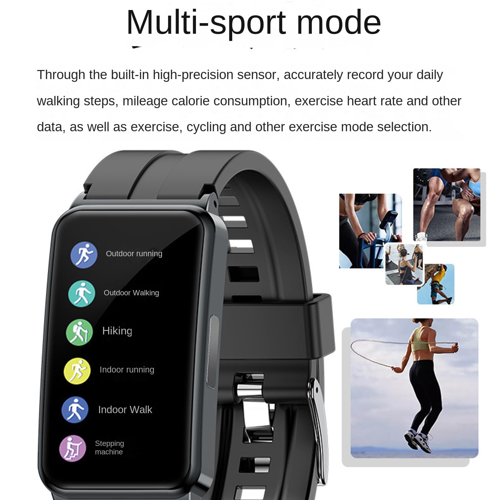 EP01 Smartwatch EKG PPG HRV Health Smart Watch z kaloriami, temperaturą GPS, robienie zdjęć (różowy)