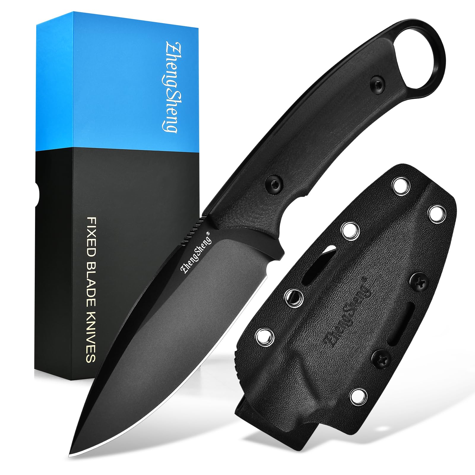 Amazon.com : ZhengSheng Fixed Blade Knife with Sheath, 3.5” DC53
