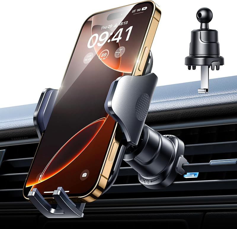 2026 Phone Holders for Your Car Ultimate Military-Grade Car Phone Holder Mount【Patent & Safety Certs】Upgraded Shockproof Truck Air Vent Phone Mount for iPhone 17 Pro Max 16 15 Samsung Android