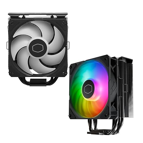 Miniatura 13 de Cooler Master Enfriador de aire de CPU Hyper 212 RGB Black Edition, ventilador SF120R RGB, 4 tubos de calor CD 2.0, negro metálico anodizado, aletas