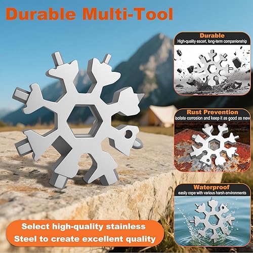 Miniatura 5 de Relleno de calcetines para hombres  Multiherramienta de copo de nieve 18 en 1 para hombres, regalo para hombres, regalo para Navidad, regalo para