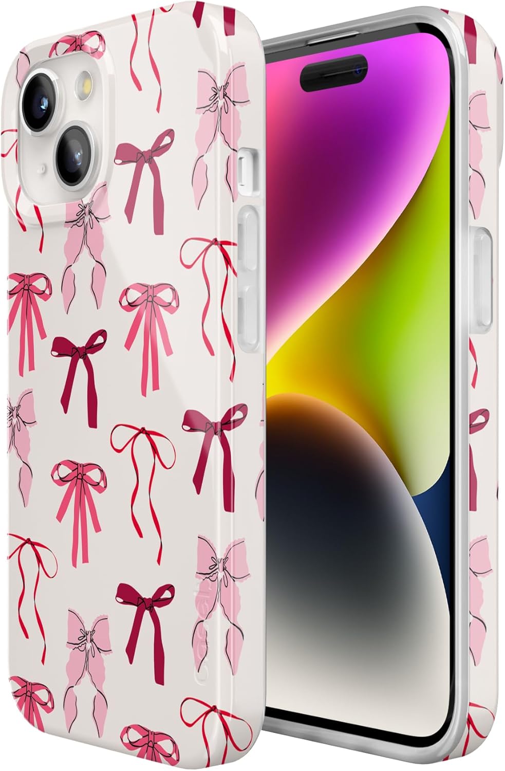 Casely iPhone 15 Case | Lover Girlie | Pink Bows | Compatible with MagSafe | Classic Ultra Slim Design