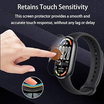 [4 Pack Screen Protector for Xiaomi Smart Band 10 9H Tempered Glass,3D Curved Full Coverage, Scratch Resistant,Easy Installation,9H Hardness
