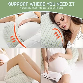 Pregnancy Pillow,Extended Maternity Pillow Full Body Support,Detachable Adj