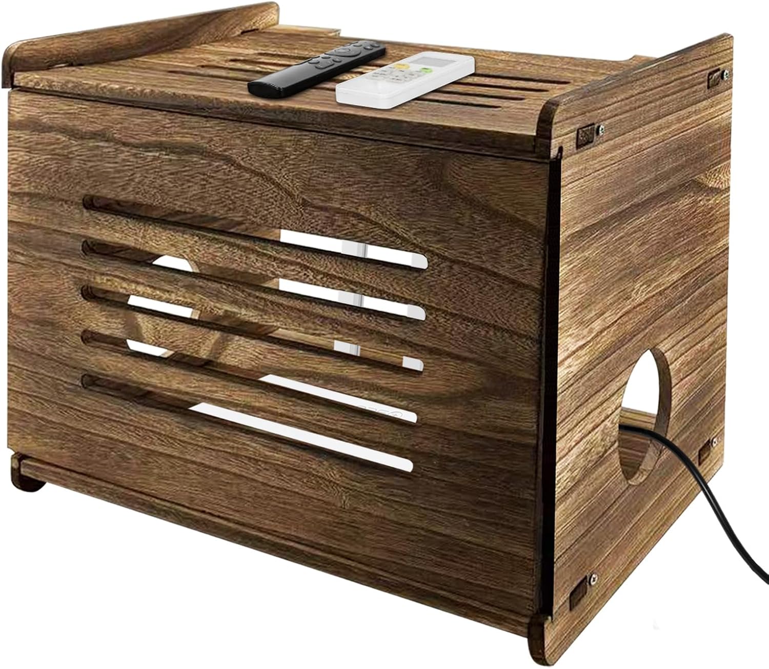 Betinyar Wooden Router Shelf, Router Storage Box for Cable Management ...