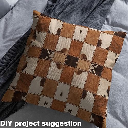 Miniatura 4 de Feelyou The Yard - Tela de tapicería de piel de vaca de The Yard, tela de tapicería de piel de vaca para sillas, granja occidental de granja de