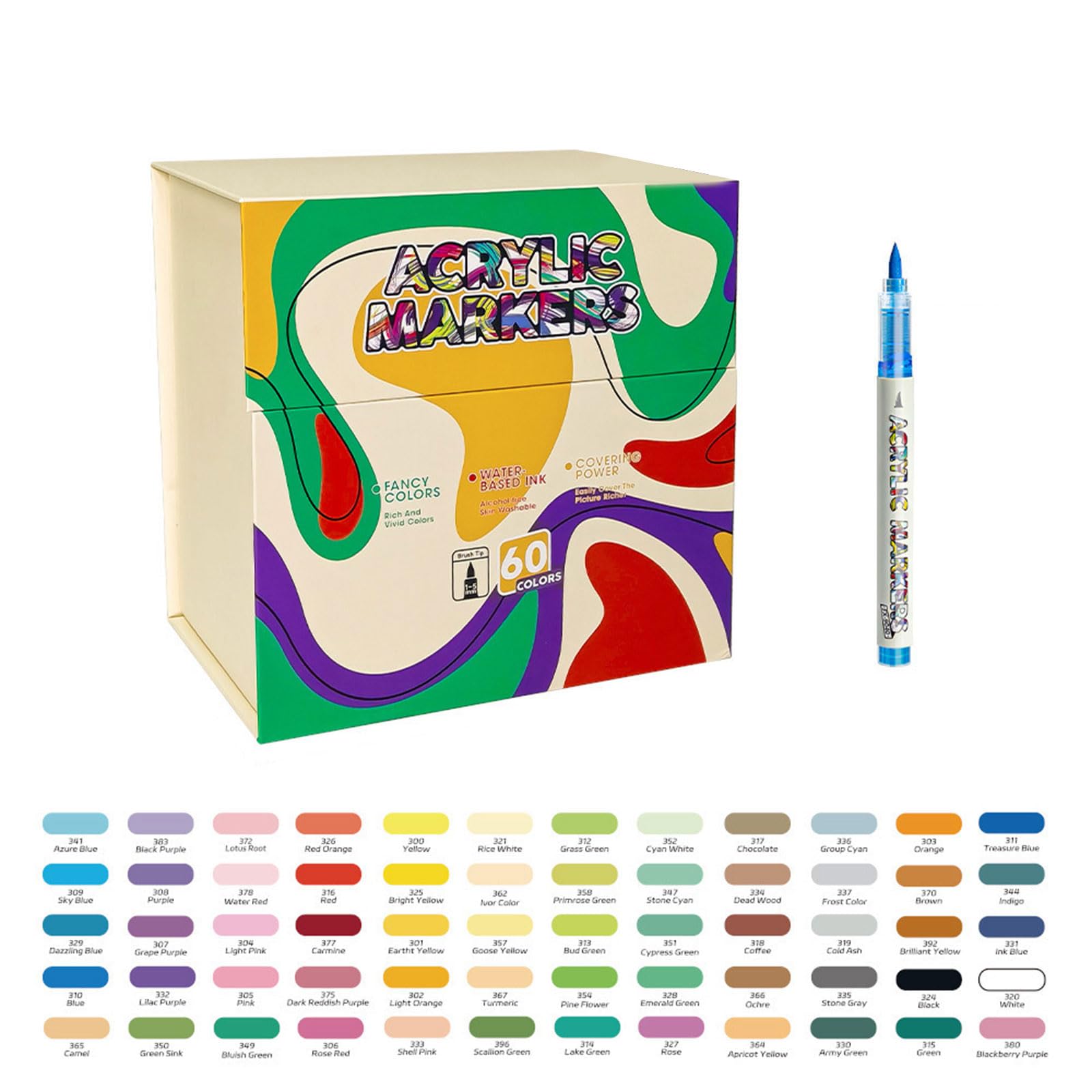Pennarelli acrilici con punta a pennello per disegnare, dipingere, biglietti, artigianato, artisti, disegni, set