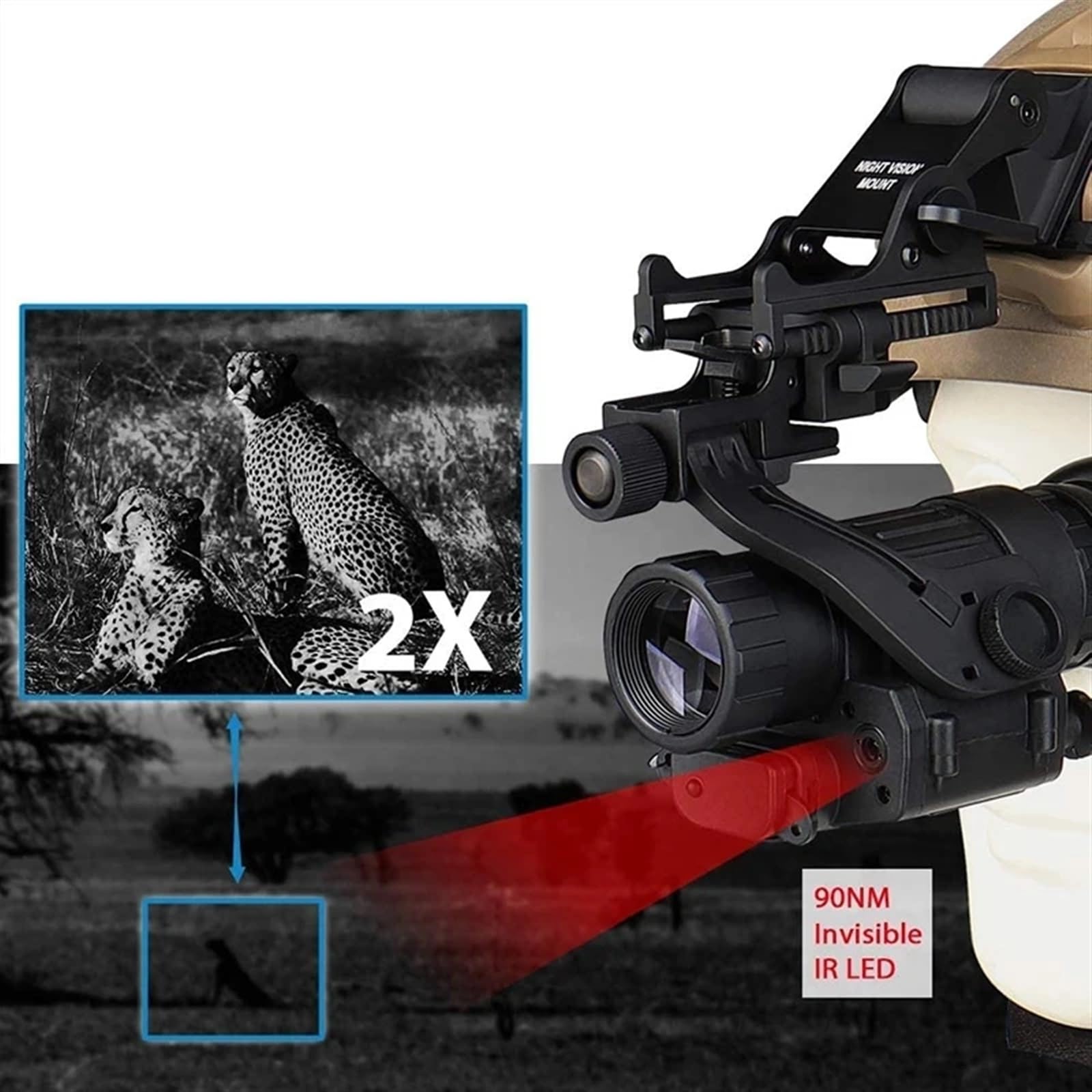 Night Vision Goggles, Taktyczny noktowizor PVS-14 monokularowy cyfrowy noktowizor na podczerwień z ramieniem J w Pacatinny Rail odkryty patrol myśliwski,for Camping and Surveillance