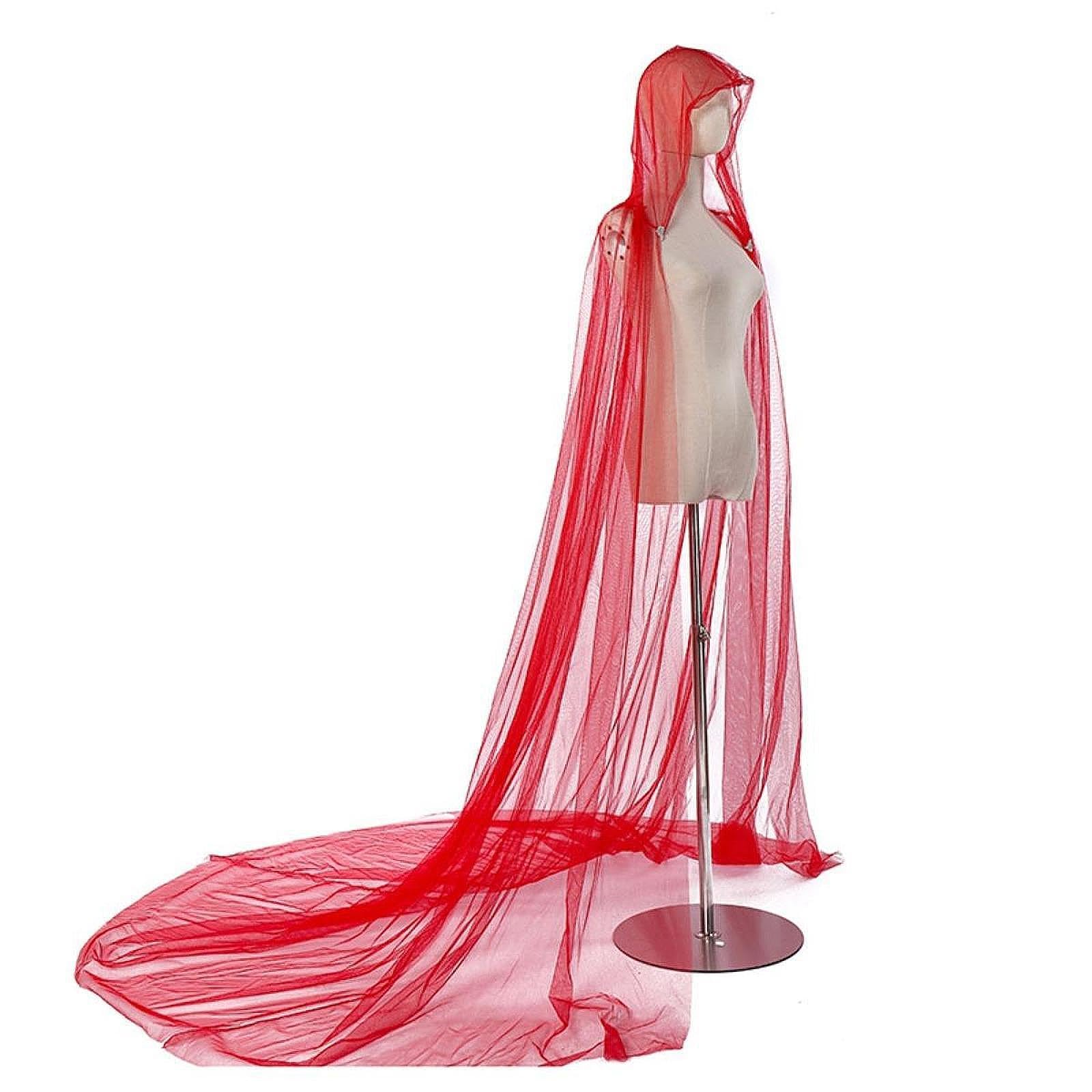 Cape Médiévale Douce pour Les Célébrations de Mariage, Rouge