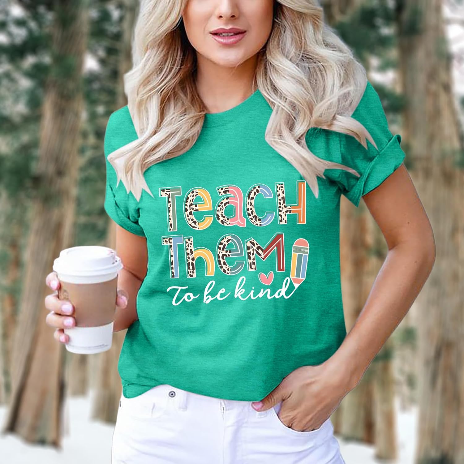 Teacher Shirt Women Inspirational Letter Print Special Education Shirts Teacher's Day Tee Tops - Image 5