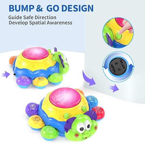 Miniatura 6 de Yerloa Juguetes para gatear para bebés de 6 a 12 meses, juguetes educativos musicales iluminados para niños de 0-3-6 7 8 9 10 12 a 18 meses,