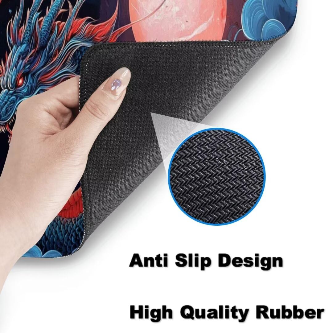 Drache Mauspad 1600 x 800mm, Mousepad XXL Schreibtischunterlage Fantasie Mouse Pad, Wasserdicht und Rutschfest Gaming Mauspad, Verbessert Präzision, Gaming-Mauspads für Pc und Gaming Zubehör qw497