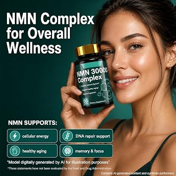 6 in 1 NMN Supplement with VB12, Ergothioneine, Folate & Spermidine