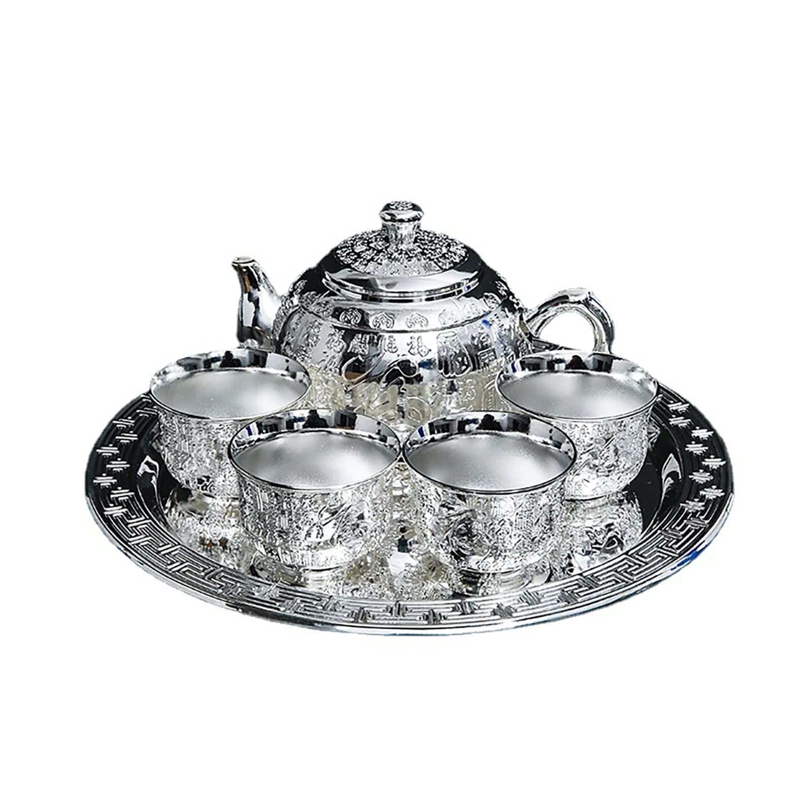Amazon.com: OQPJMYZ Tea Set,Silver Tea Set of 6,Handmade