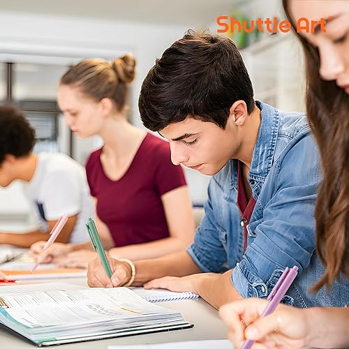 Miniatura 7 de Shuttle Art Bolígrafos de gel retráctiles de colores, 10 colores de tinta pastel, bonitos bolígrafos de 0.028 in de punta fina de secado rápido para