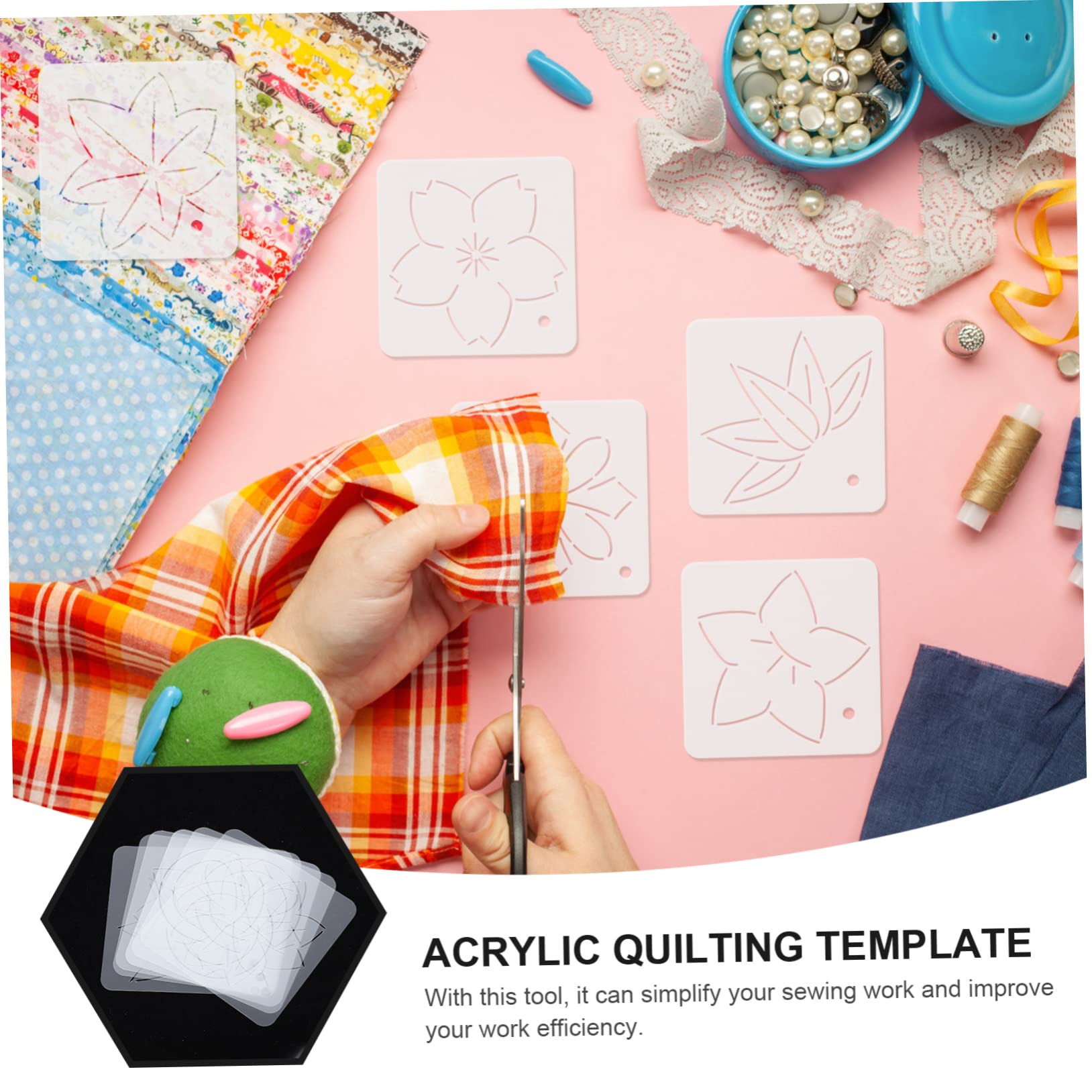 STOBOK 18piezas Plantillas De Acolchado Acrílico Para Bordado y Costura De Herramientas De Manualidades Diseños Reutilizables Para Patchwork y Acolchado