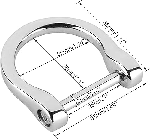 Miniatura 3 de Anillos en D de 25 mm1" grillete atornillado, Tono plateado