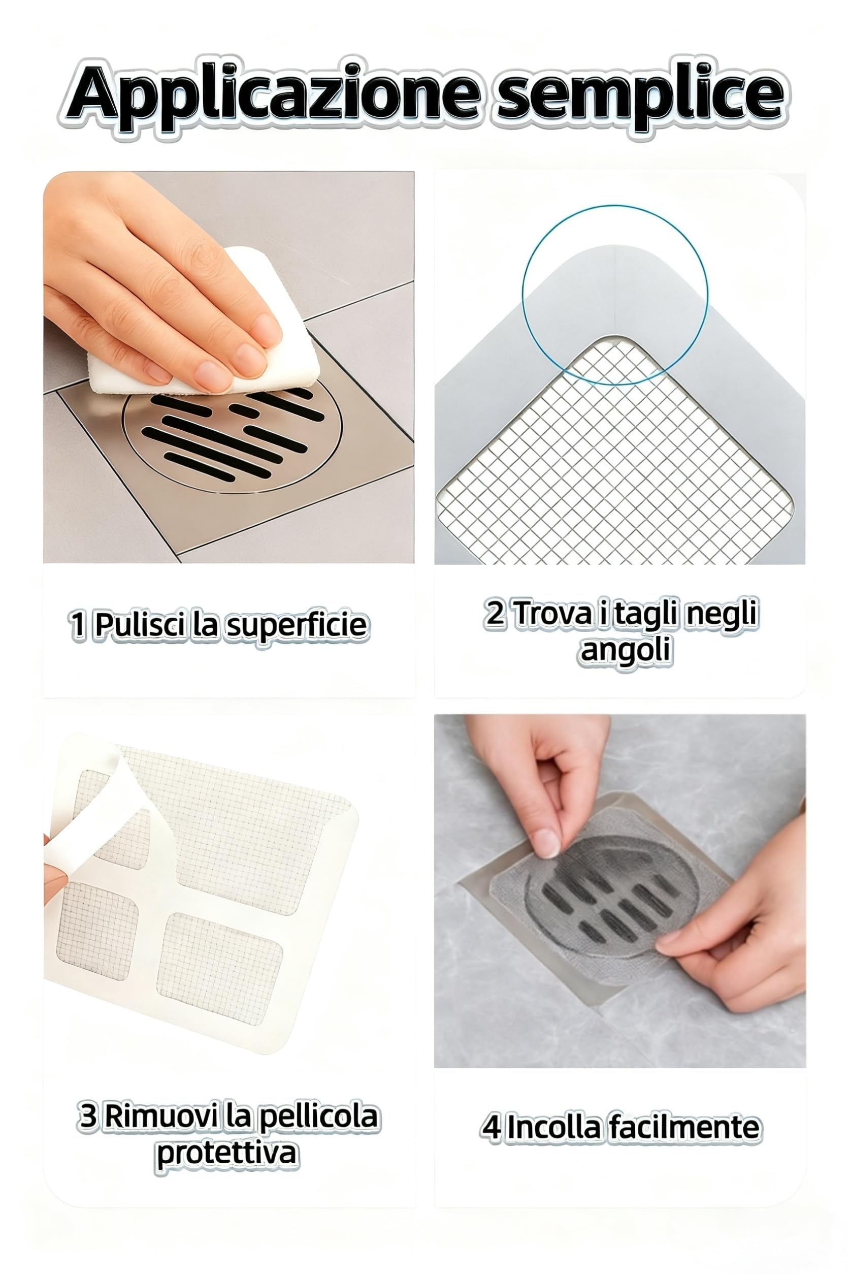 XURJUMI Set Filtri Per Scarico Cucina E Doccia – 2 Griglie In Acciaio Inox + 10 Filtri Monouso, Diametro 7,5 Cm, Antiodore E Antiotura, Per Lavandini E Scarichi Universali