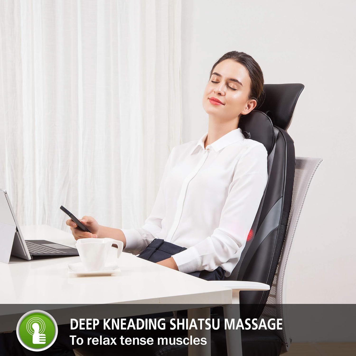 SNAILAX Shiatsu Back Massager with Heat - Gel Massage Nodes, Deep Kneading Massage Chair Pad Seat Massager Massage Cushion for Home Office Chair use SNAILAX Shiatsu Back Massager with Heat - Gel Massage Nodes, Deep Kneading Massage Chair Pad Seat Massager Massage Cushion for Home Office Chair use