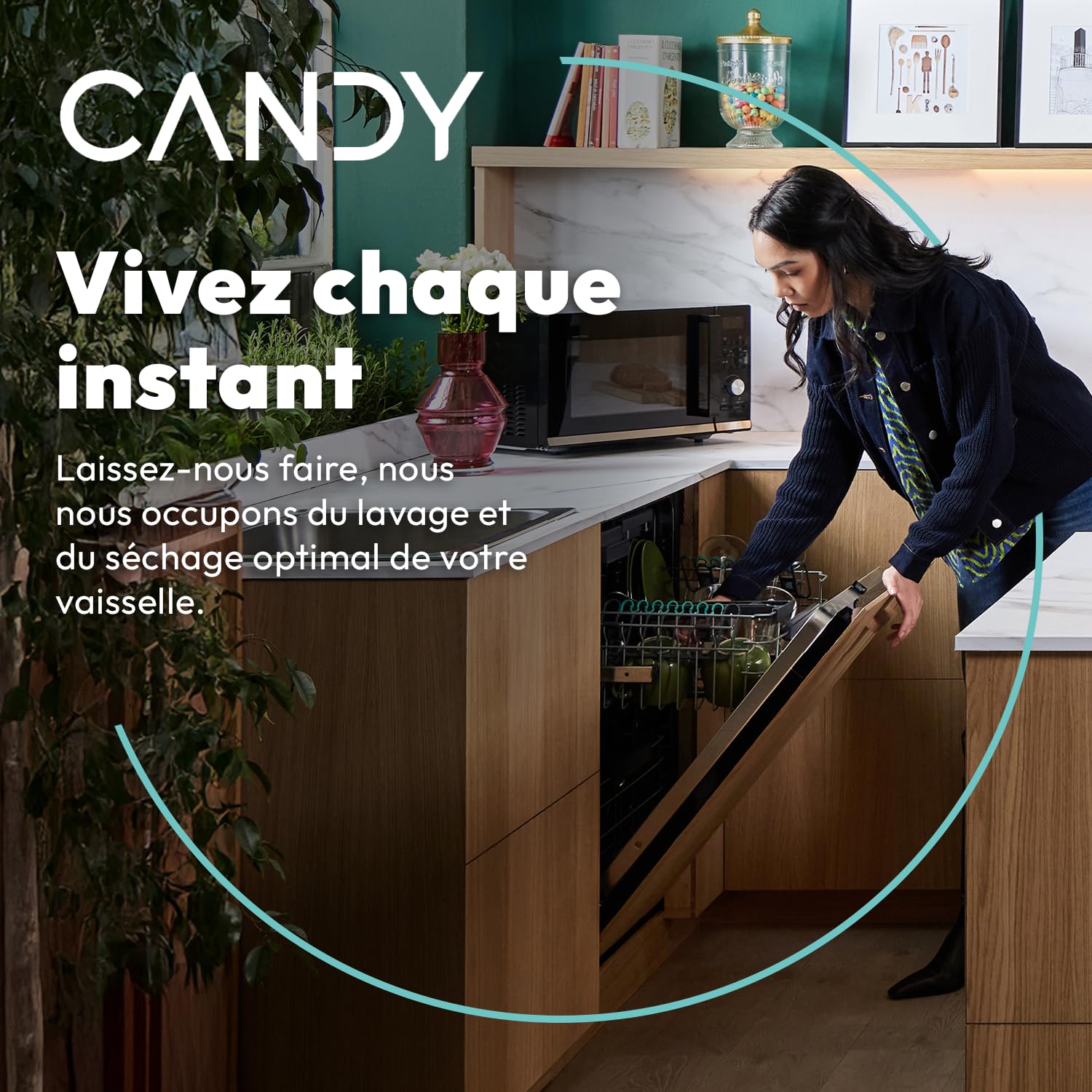 CANDY - Lave-Vaisselle Encastrable - 16 Couverts - Classe Énergétique C - Maxi Cuve, Cycle Rapide 35 min, Contrôle à Distance, Départ Différé - Blanc - 81,8 x 59,7 x 55,5 cm - Modèle CI 6C4F0A