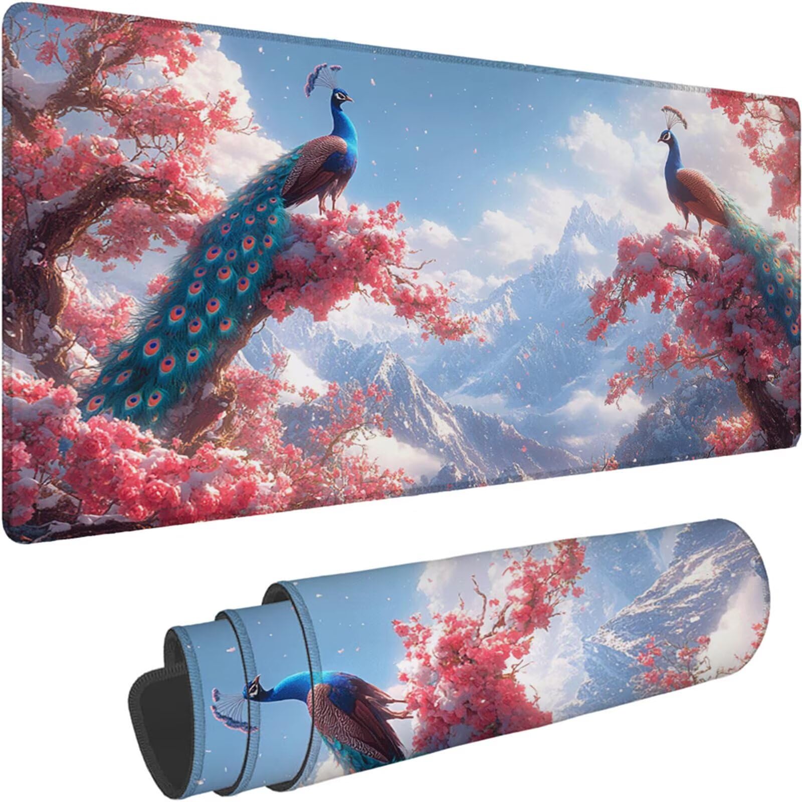 Gamingowa podkładka pod mysz 1200 x 600 x 3 mm, XXL, wodoszczelna, odporna na ścieranie, z przyszytymi krawędziami, niebieska, podkładka na biurko, poprawia prędkość i precyzję, do komputera, laptopa