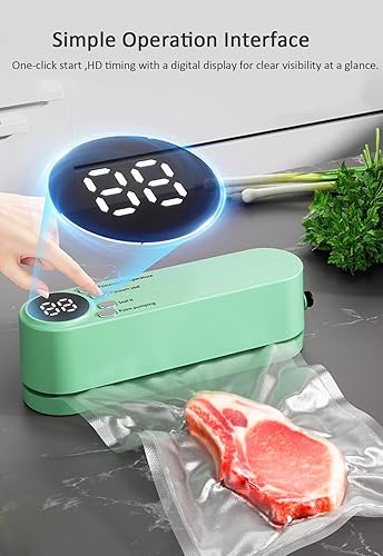 Miniatura 2 de Mini sellador al vacío, 3 en 1, sellador al vacío de mano inalámbrico para almacenamiento de alimentos secoshúmedos con 4 bolsas de aperitivos,