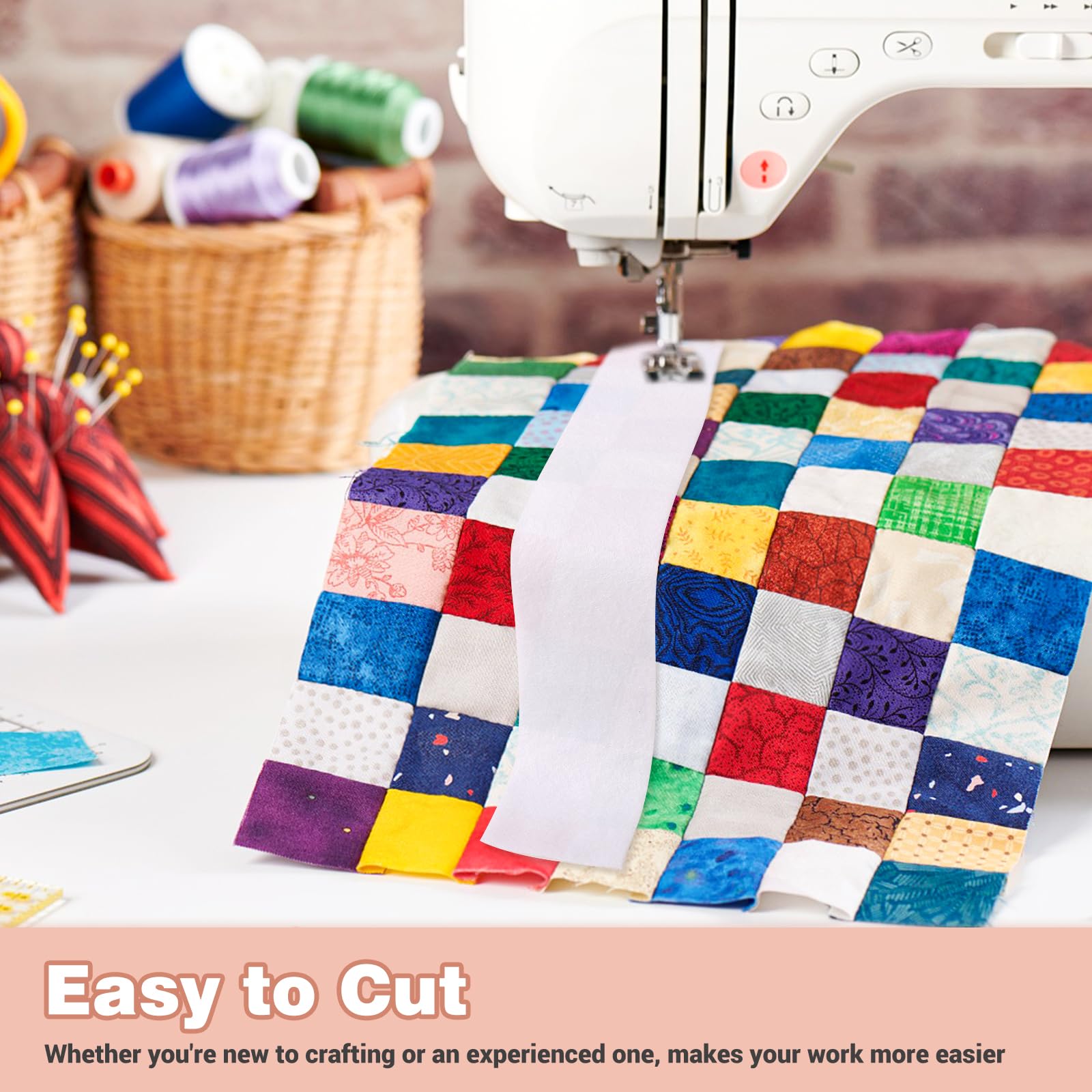 UCandy Jelly Roll Batting Strip 2 1/2 Inch Cotton Quilt Batting, Flexible Batting On A Roll 33 Yards for Jelly Roll Rugs,Braided Rug,Throw Rugs,Purses (99yard)