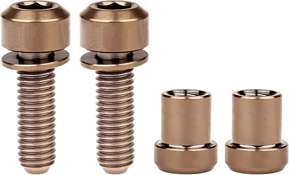 Titanium M5x16 18 20mm Bolt with Washer Hex Head Screw Steerer Clamp Nut for Bicycle Stem Front Forking Lock