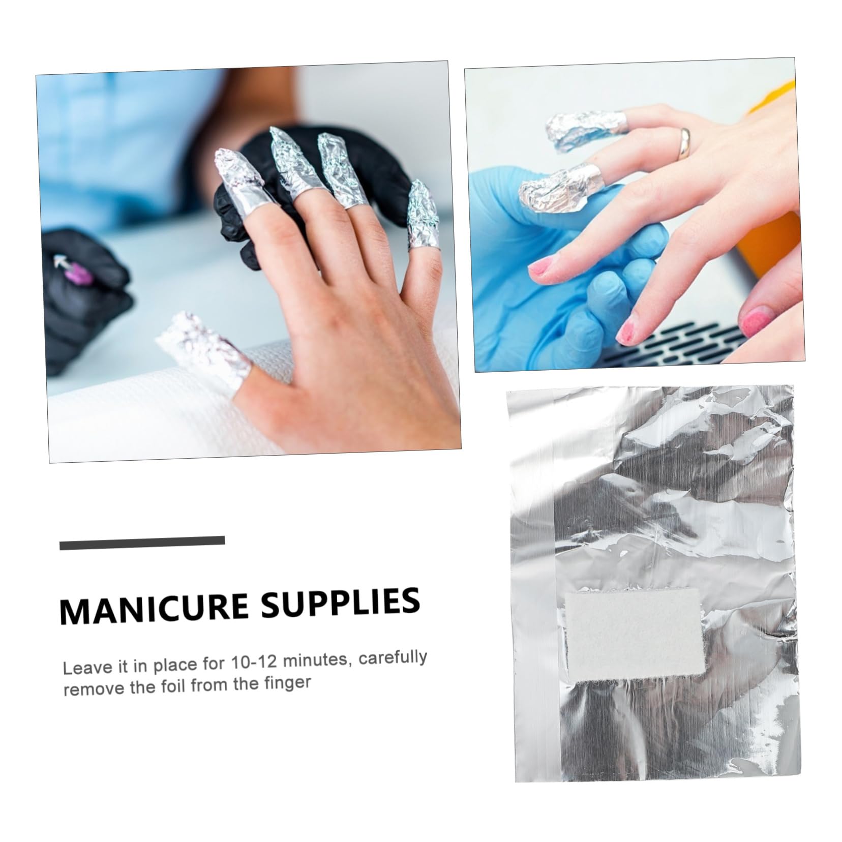 WOONEKY 600piezas Almohadillas Desechables Para Remover Esmalte De Uñas Foil Wraps Para Eliminación De Gel Para Manicura Casa y Salón