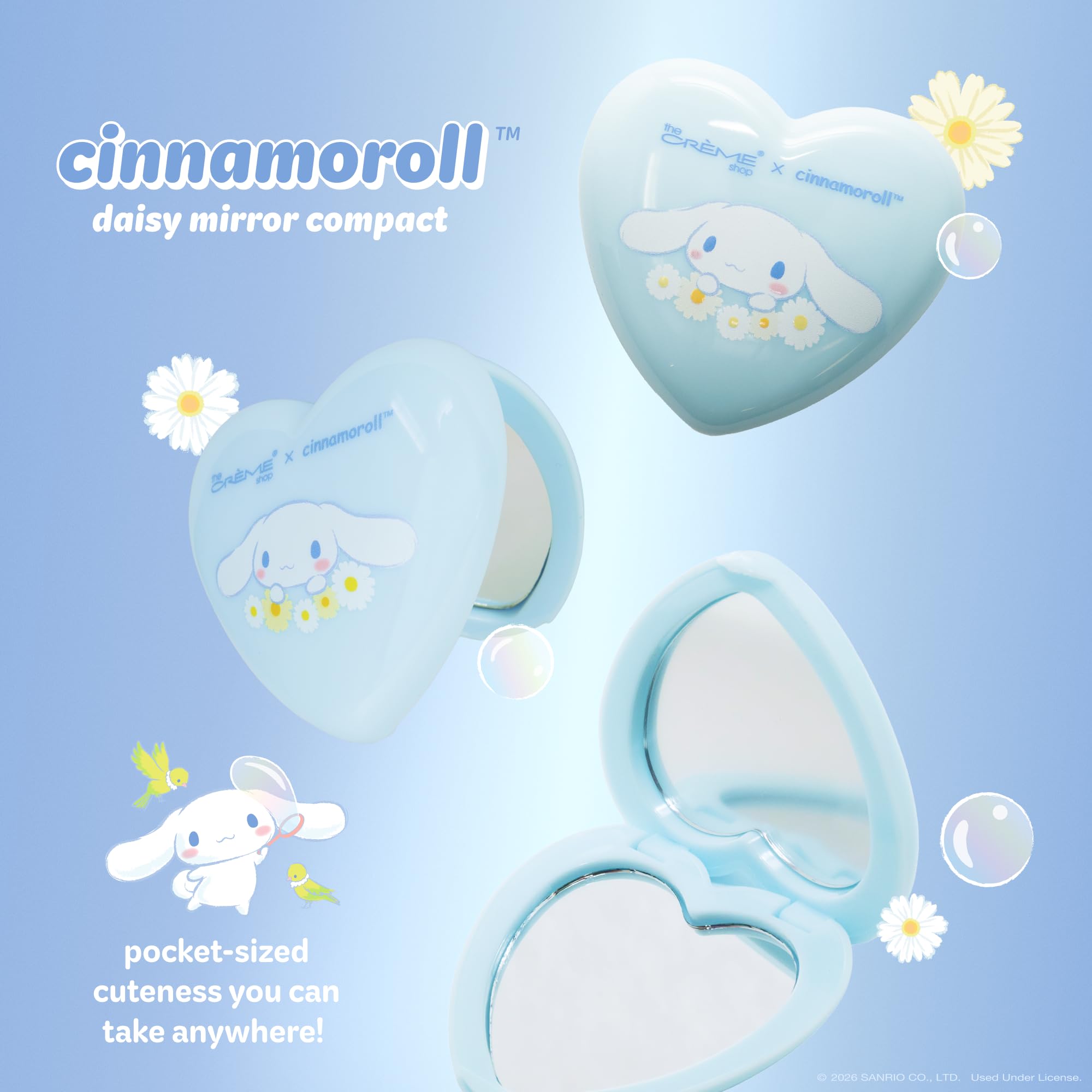 Amazon.com: The Crème Shop x Cinnamoroll Compact Mirror, Dual