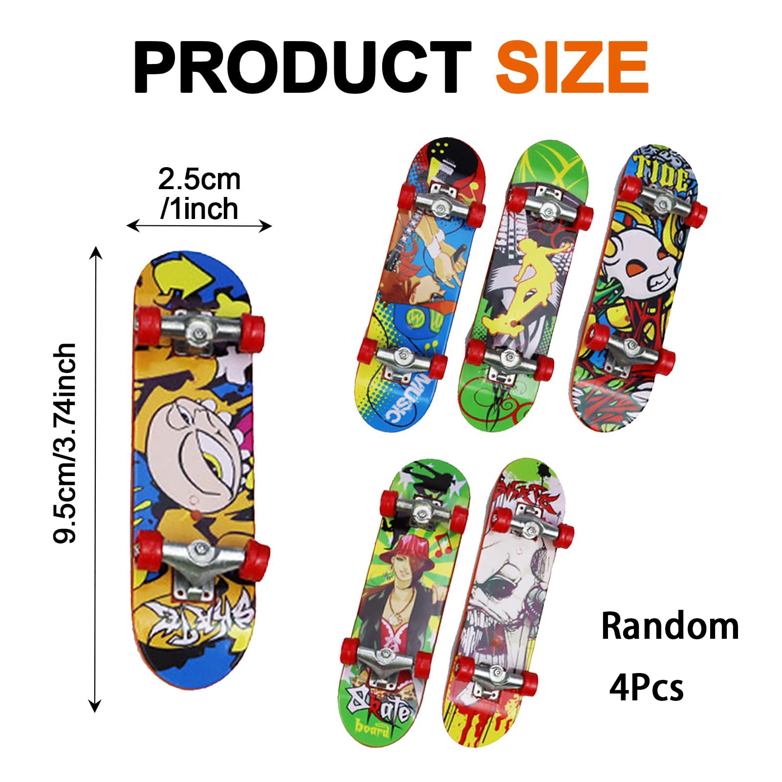 Mini Fingerboards - 4 Pcs Set for Stress Relief -7 Mini Fingerboards - 4 Pcs Set for Stress Relief -7